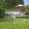 6 Piece Dog Agility Training Equipment Set with 3 Hurdles, Spray Water Tube, Whistle, Carry Bag, White
