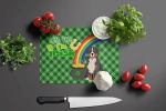 Bernese Mountain Dog St. Patrick's Day Glass Cutting Board Decorative Tempered Glass Kitchen Cutting and Serving Board