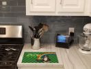 Bernese Mountain Dog St. Patrick's Day Glass Cutting Board Decorative Tempered Glass Kitchen Cutting and Serving Board