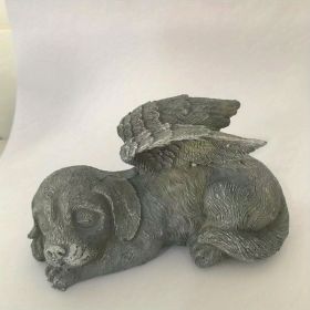 1pc Resin Angel Pet Statue, Dog Memorial Garden Statue
