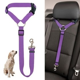 2 In 1 Pet Car Seat Belt Nylon Lead Leash Backseat Safety Belt