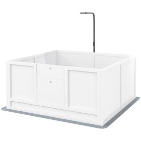 Puppy Whelping Box with Adjustable Door Pee Pad Pig Rail