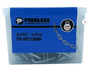 20-Foot Pet Tie-Out Chain, Heavy-Duty, Dog Tie-Out