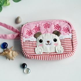 [Sweet Dog] Embroidered Applique Fabric Art Wallet Purse/ Pouch Bag