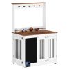 Graffiti-Style Dog House with Double Doors Vintage Dog Kennel and Furniture Piece