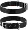 Nylon Reflective Dog Adjustable Dog with Metal Buckle Heavy Duty  Black