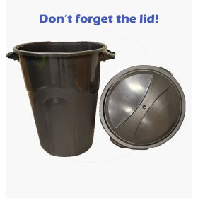 32 Gallon Injection Molded Trash Can - Black - TI0070