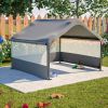 Extra Large Outdoor Dog House Tent with 3-Sided Mesh Windows, Breathable Sun Rain Cover Pet Shelter