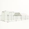 9.94 ft. x 25.68 ft. Galvanized Large Metal Walk in Chicken Coop Cage Farm Poultry Run Hutch Hen House
