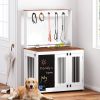 Graffiti-Style Dog House with Double Doors Vintage Dog Kennel and Furniture Piece