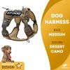 Tactical Dog Harness with Handle Medium for Pets; Desert Color Camo Dog Harness for Training and Working