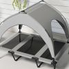 Elevated Dog Bed with Canopy, Raised Outdoor Pet Bed for Camping with Washable Breathable Mesh, 42" x 30" x 37"