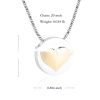Round Stainless Steel Gold Heart-shaped Feather Butterfly Ashes Memorial Pendant Necklace