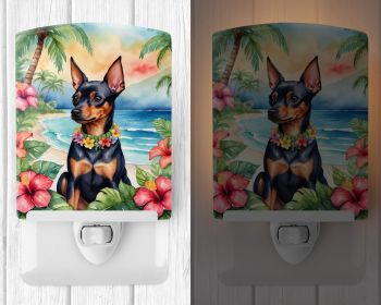 NEW Miniature Pinscher Luau Ceramic Night Light Compact, UL-Certified