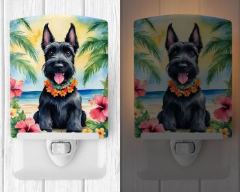 NEW Scottish Terrier Luau Ceramic Night Light Compact, UL-Certified, 6x4x3, Multicolor