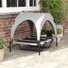 Elevated Dog Bed with Canopy, Raised Outdoor Pet Bed for Camping with Washable Breathable Mesh, 42" x 30" x 37"