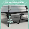 Elevated Dog Bed with Canopy, Raised Outdoor Pet Bed for Camping with Washable Breathable Mesh, 42" x 30" x 37"