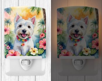 NEW Westie Luau Ceramic Night Light Compact, UL-Certified