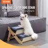VEVOR Wood Pet Stairs/Pet Steps, 2-in-1 Foldable Wooden Stair for Beds, Sofa and Cars, Stairs & Ramp with 2 Steps for Small Medium Large Pet