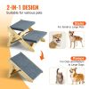 VEVOR Wood Pet Stairs/Pet Steps, 2-in-1 Foldable Wooden Stair for Beds, Sofa and Cars, Stairs & Ramp with 2 Steps for Small Medium Large Pet