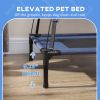 48" x 36" Elevated Portable Dog Cot Cooling Pet Bed with UV Protection Canopy Shade, Dark Blue