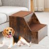 Pet Bunk Bed with Removable Step for Dogs Multi-Level Bed Window Perch Seat Platform with Cushion