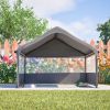 Extra Large Outdoor Dog House Tent with 3-Sided Mesh Windows, Breathable Sun Rain Cover Pet Shelter