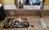 Basset Hound Spooky Halloween Dish Drying Mat Absorbent Dish Drying Mat
