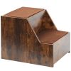 Pet Bunk Bed with Removable Step for Dogs Multi-Level Bed Window Perch Seat Platform with Cushion