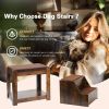 Pet Bunk Bed with Removable Step for Dogs Multi-Level Bed Window Perch Seat Platform with Cushion