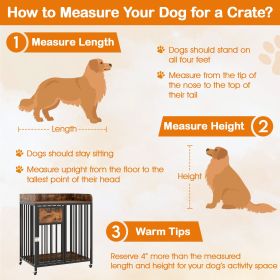 27.5 Inch Dog Crate Furniture with Wheels for Small Dogs and Puppies