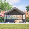 Extra Large Outdoor Dog House Tent with 3-Sided Mesh Windows, Breathable Sun Rain Cover Pet Shelter