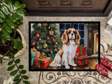 NEW Cavalier Spaniel Cozy Christmas Doormat Front Door Mat Indoor Outdoor Rugs for Entryway, Non Slip Washable Low Pile, 18H X 27W
