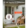 Dog Door for Sliding Glass Door, 91 to 96 in Adjustable Height, Aluminum Alloy Frame