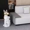 Dog Sculpture Resin Side Table with Tray Top & Tissue Box