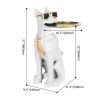 Dog Sculpture Resin Side Table with Tray Top & Tissue Box