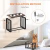 Elevated Dog Bowls,Height Adjustable Metal & Wood Raised Dog Bowl with 2 Bowls