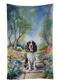 English Springer Spaniel Spring Path Kitchen Towel Dish Cloths Kitchen and Bath