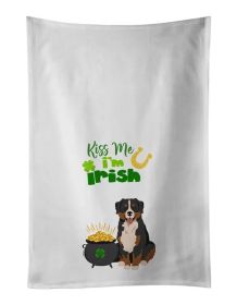 Bernese Mountain Dog St. Patrick's Day Kitchen Towel Set of 2 White Dish Towels Decorative Bathroom Hand towel
