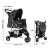 Pet Stroller, 35 lbs Weight Capacity, Foldable Dog Stroller Cart, 3 Wheels