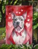 Pit Bull My Valentine Garden Flag Mailbox Flag Decorative Yard Flag