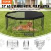 VEVOR Dog Playpen, 8 Panels Foldable Metal Dog Exercise Pen with Top Cover