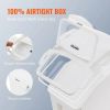 VEVOR Ingredient Storage Bin, 2 x 15L Dispenser Bin with 2 Measuring Cups, Casters and Airtight Lid