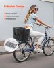 VEVOR Rear Bike Basket, Folding Wire Bicycle Basket with Cargo Net, Removable Liner Bag