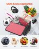 VEVOR Rear Bike Basket, Folding Wire Bicycle Basket with Cargo Net, Removable Liner Bag