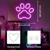 1Pc Dog Paw Print Neon Sign,LED Paw Print Neon Signs for Wall Decoration