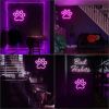 1Pc Dog Paw Print Neon Sign,LED Paw Print Neon Signs for Wall Decoration