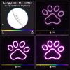 1Pc Dog Paw Print Neon Sign,LED Paw Print Neon Signs for Wall Decoration