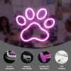 1Pc Dog Paw Print Neon Sign,LED Paw Print Neon Signs for Wall Decoration