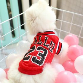 Dog Summer Clothes Teddy Breathable Shirt (Option: Red-Number10)